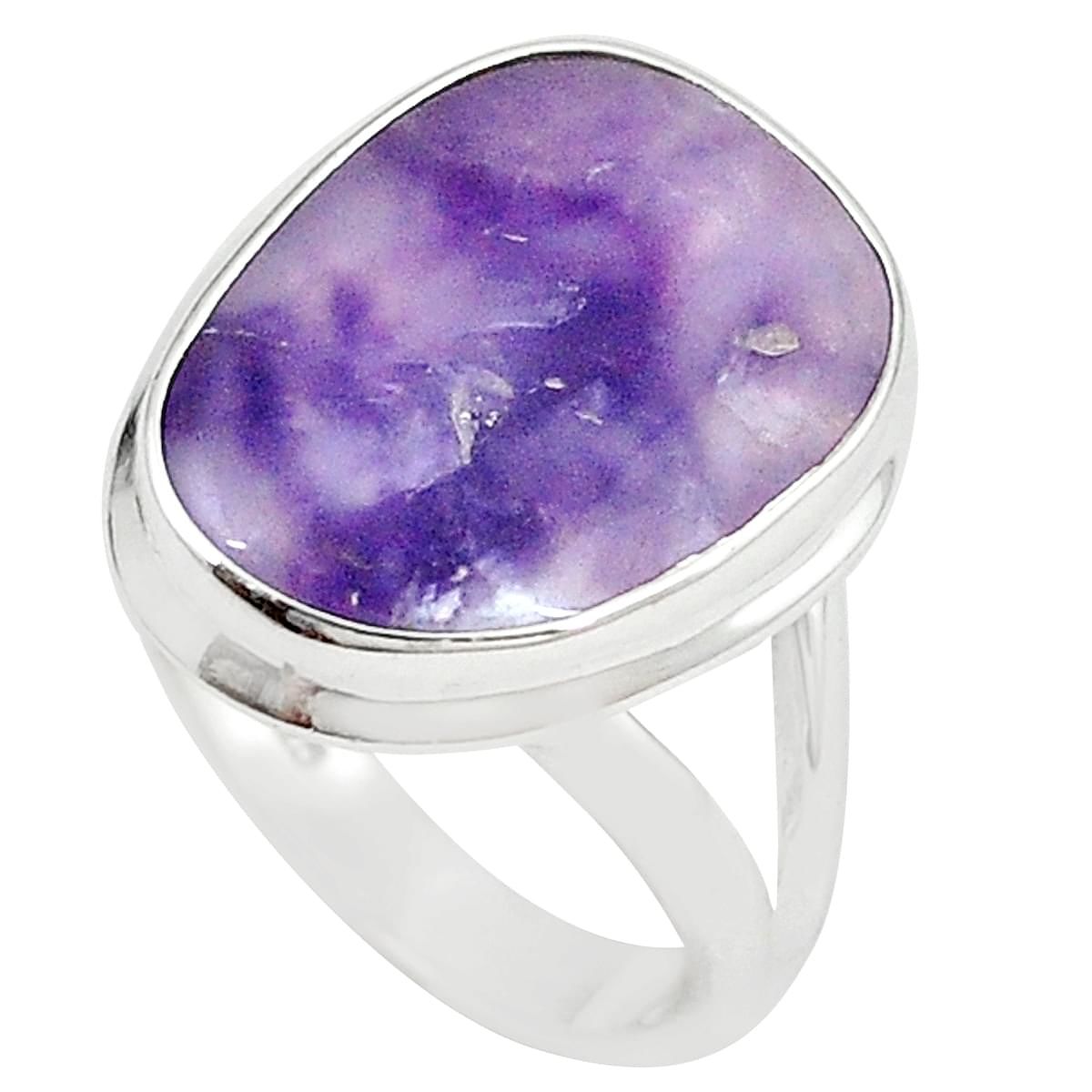 Size 7 Matrix Opal Peridot and Amethyst Ring